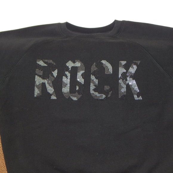 NWT Zadig & Voltaire Upper Camo Strass Rhinestone Raglan Black Sweater Top - Picture 6 of 7